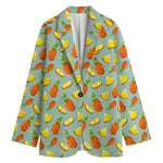 Watercolor Pineapple Pattern Print Women's Blazer