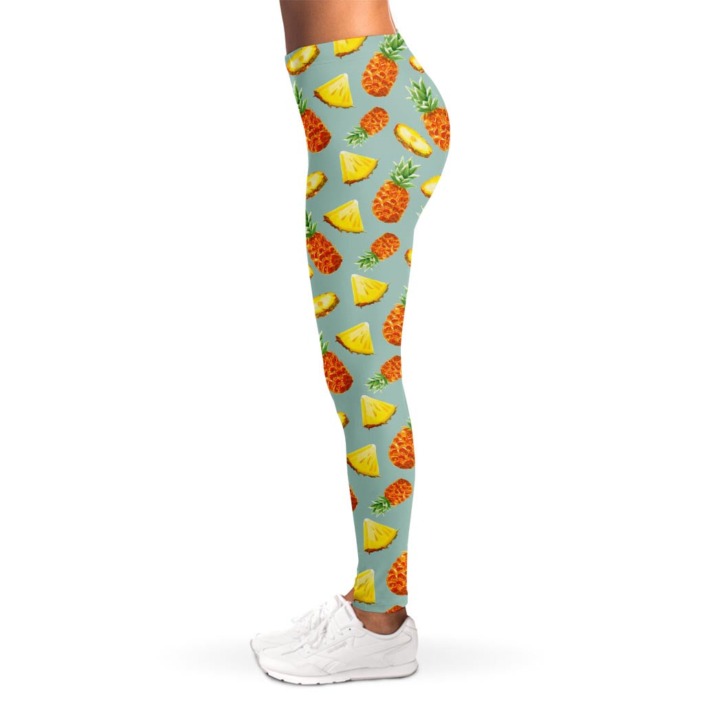 Watercolor Pineapple Pattern Print Women's Leggings