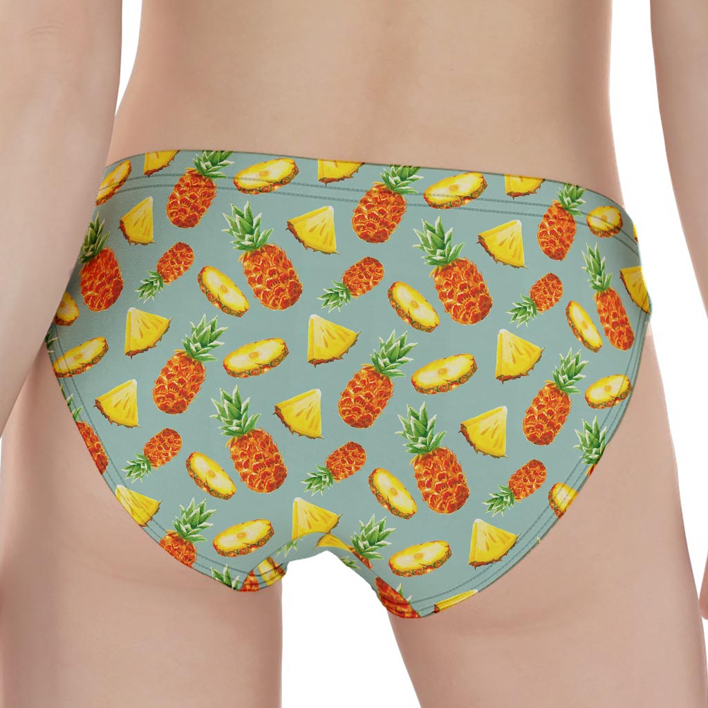 Watercolor Pineapple Pattern Print Women's Panties