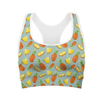 Watercolor Pineapple Pattern Print Women's Sports Bra