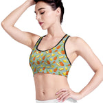 Watercolor Pineapple Pattern Print Women's Sports Bra
