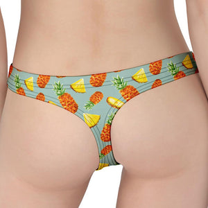 Watercolor Pineapple Pattern Print Women's Thong