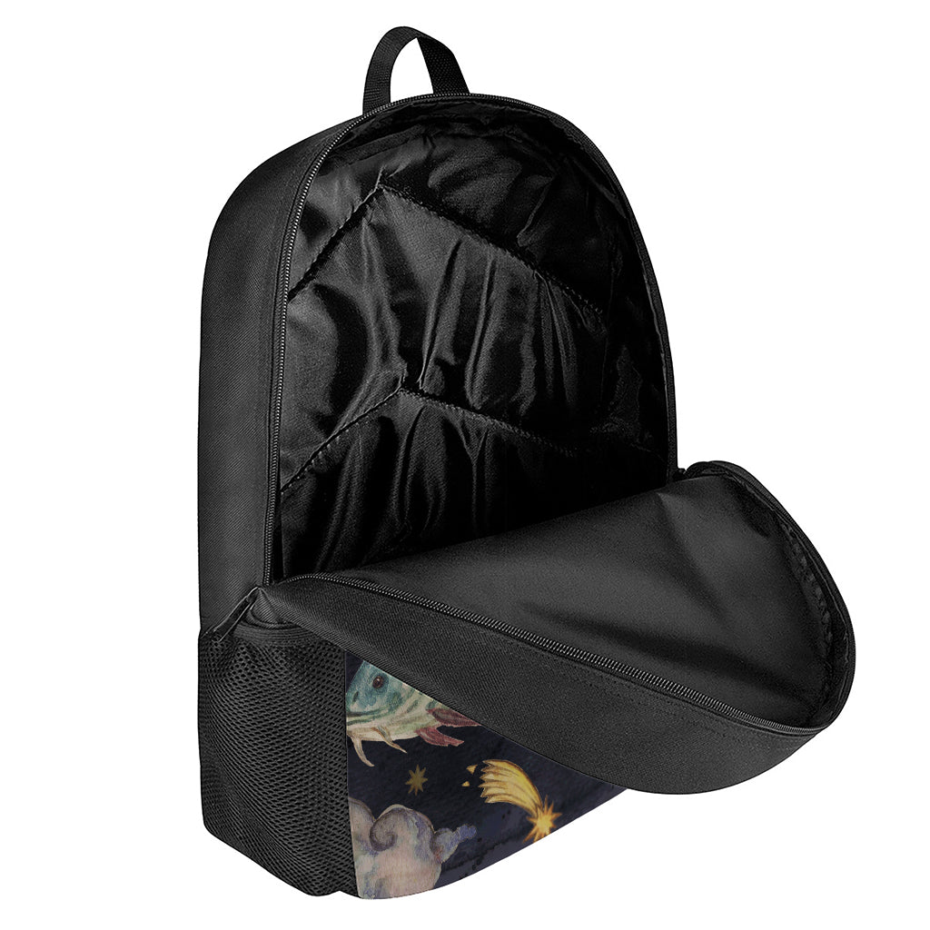 Watercolor Pisces Zodiac Sign Print 17 Inch Backpack