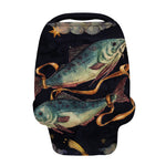 Watercolor Pisces Zodiac Sign Print Baby Seat Cover