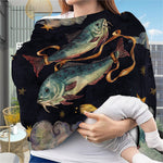 Watercolor Pisces Zodiac Sign Print Baby Seat Cover