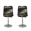 Watercolor Pisces Zodiac Sign Print Bar Stool Covers