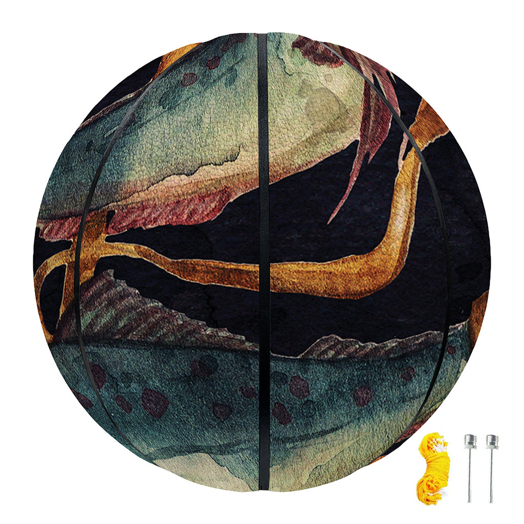 Watercolor Pisces Zodiac Sign Print Basketball