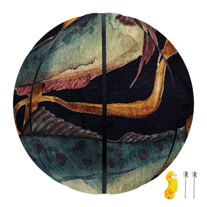 Watercolor Pisces Zodiac Sign Print Basketball