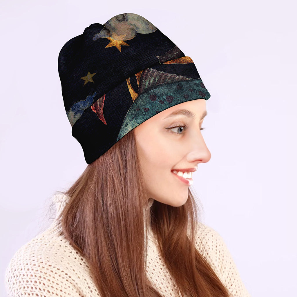 Watercolor Pisces Zodiac Sign Print Beanie