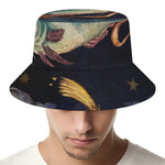 Watercolor Pisces Zodiac Sign Print Bucket Hat