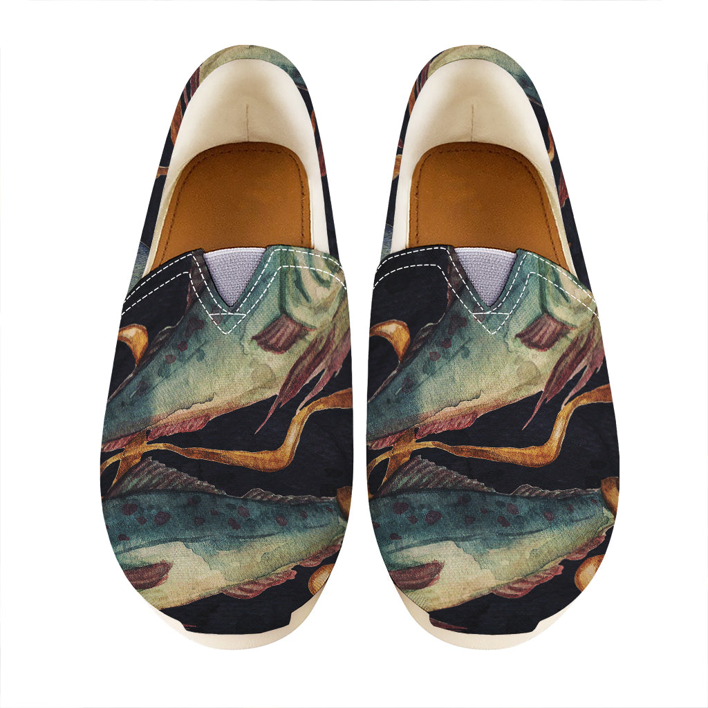 Watercolor Pisces Zodiac Sign Print Casual Shoes