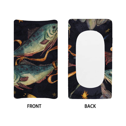 Watercolor Pisces Zodiac Sign Print Changing Pad Cover