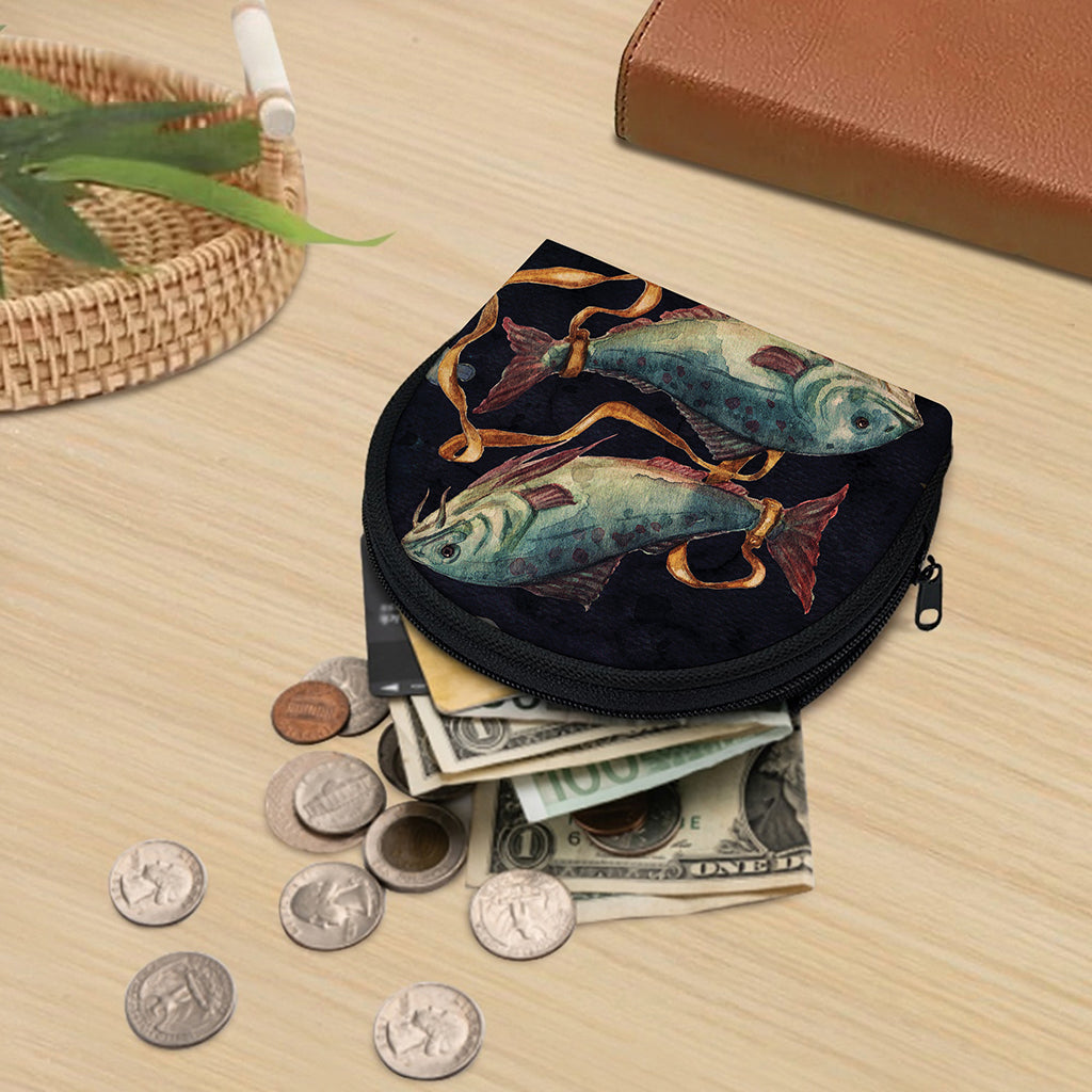 Watercolor Pisces Zodiac Sign Print Coin Purse
