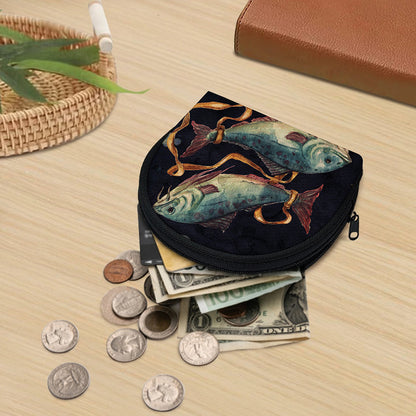 Watercolor Pisces Zodiac Sign Print Coin Purse