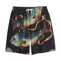 Watercolor Pisces Zodiac Sign Print Cotton Shorts
