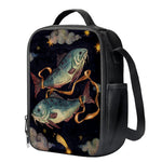 Watercolor Pisces Zodiac Sign Print Crossbody Lunch Bag