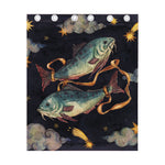 Watercolor Pisces Zodiac Sign Print Curtain