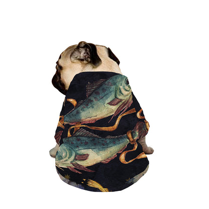 Watercolor Pisces Zodiac Sign Print Dog Zip Up Jacket