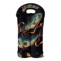 Watercolor Pisces Zodiac Sign Print Double Neoprene Wine Tote