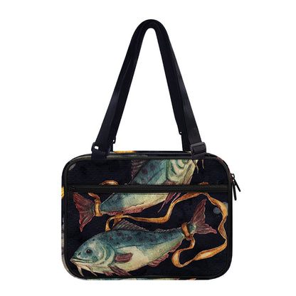Watercolor Pisces Zodiac Sign Print Double Strap Bible Bag