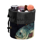 Watercolor Pisces Zodiac Sign Print Drawstring Makeup Bag