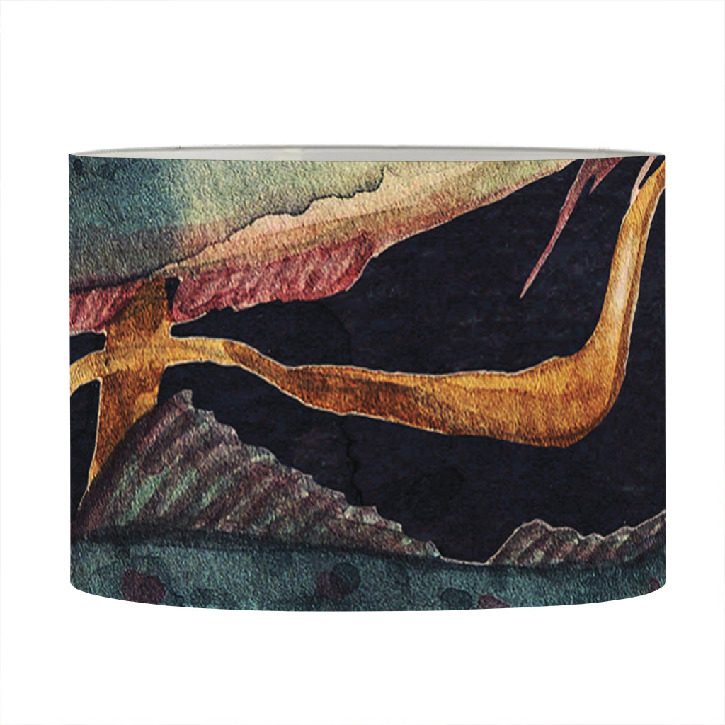 Watercolor Pisces Zodiac Sign Print Drum Lamp Shade