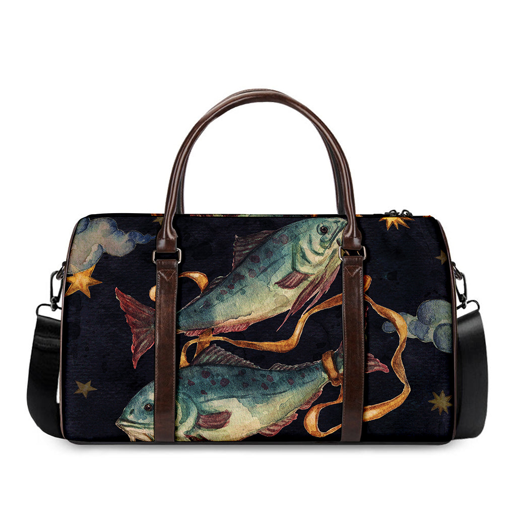 Watercolor Pisces Zodiac Sign Print Duffle Bag