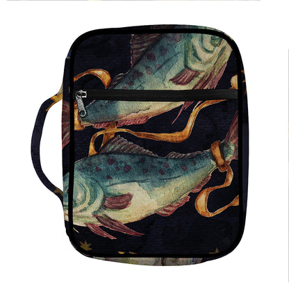 Watercolor Pisces Zodiac Sign Print Front Pocket Bible Bag