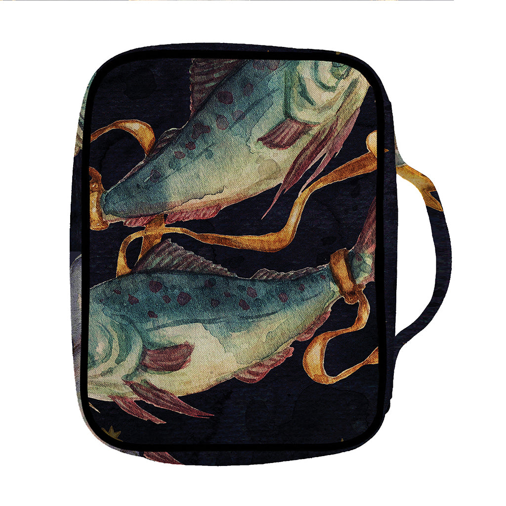 Watercolor Pisces Zodiac Sign Print Front Pocket Bible Bag