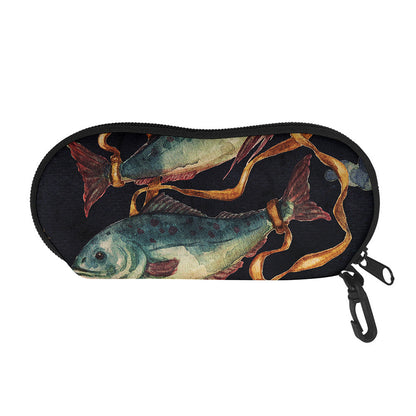Watercolor Pisces Zodiac Sign Print Glasses Case