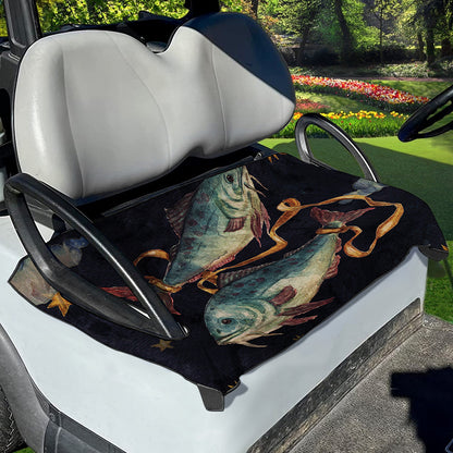 Watercolor Pisces Zodiac Sign Print Golf Cart Seat Cover