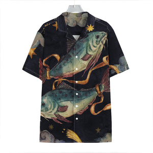 Watercolor Pisces Zodiac Sign Print Hawaiian Shirt