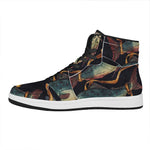 Watercolor Pisces Zodiac Sign Print High Top Leather Sneakers