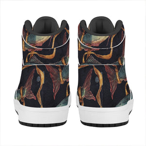 Watercolor Pisces Zodiac Sign Print High Top Leather Sneakers