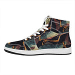 Watercolor Pisces Zodiac Sign Print High Top Leather Sneakers