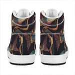 Watercolor Pisces Zodiac Sign Print High Top Leather Sneakers