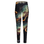 Watercolor Pisces Zodiac Sign Print High-Waisted Pocket Leggings