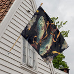 Watercolor Pisces Zodiac Sign Print House Flag