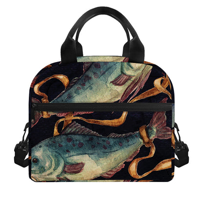 Watercolor Pisces Zodiac Sign Print Insulated Lunch Bag