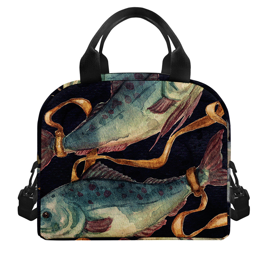 Watercolor Pisces Zodiac Sign Print Insulated Lunch Bag