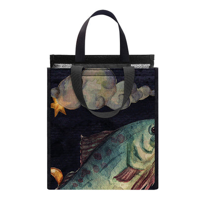 Watercolor Pisces Zodiac Sign Print Insulated Lunch Tote