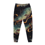 Watercolor Pisces Zodiac Sign Print Jogger Pants