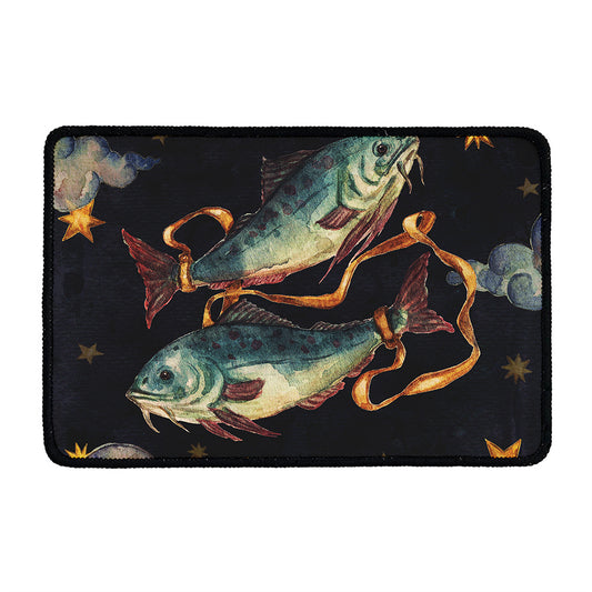 Watercolor Pisces Zodiac Sign Print Kitchen Mat