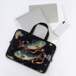 Watercolor Pisces Zodiac Sign Print Laptop Sleeve With Handle