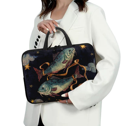 Watercolor Pisces Zodiac Sign Print Laptop Sleeve With Handle