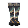 Watercolor Pisces Zodiac Sign Print Long Socks