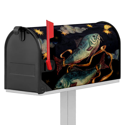 Watercolor Pisces Zodiac Sign Print Mailbox Cover