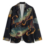 Watercolor Pisces Zodiac Sign Print Men's Blazer