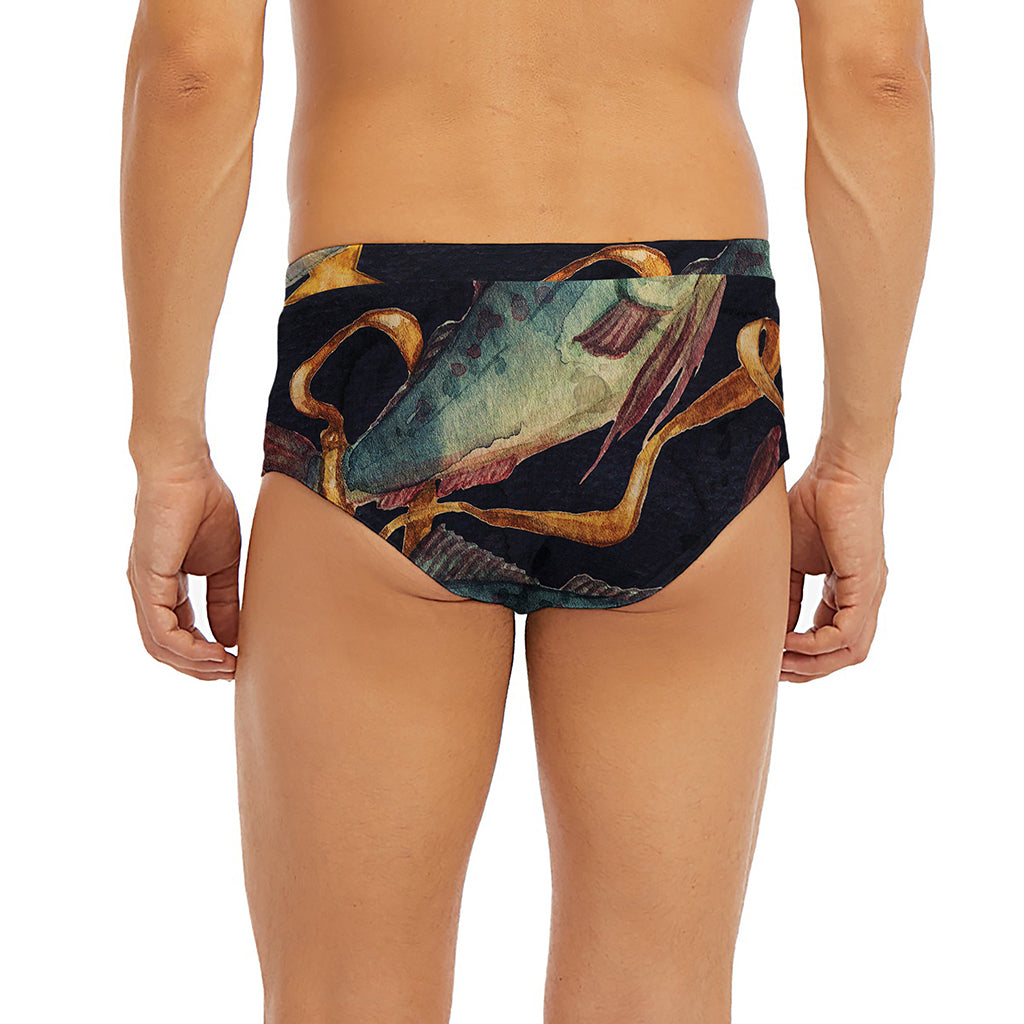 Watercolor Pisces Zodiac Sign Print Men's Briefs