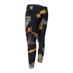 Watercolor Pisces Zodiac Sign Print Men's Compression Pants